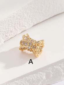1pc Copper Gold-Plated Color-Preserving Purple Rhinestone Inlaid Spacer Bead Barrel Bead Crystal Pearl Bracelet DIY Accessory Loose Parts - Yellow Gold - View 3