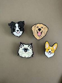 1/2/4/5/7pcs Cute Zinc Alloy Enamel Dog Brooch Pin - Suitable For Backpack, Lapel, Clothes - Animal Fashion Accessories, Everyday Wear, All Seasons - Gift For Friends School Office Accessories Shirts Jacket Jewelry Halloween Clothes Pin Funny Teacher Gifts Halloween Accessories Teachers Day00 Christmas - Multicolor - View 3