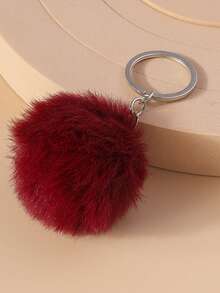 1pc Cute Faux Rabbit Tail Pom Pom Keychain, Unisex Commute Key Chain For Daily Wear Car Accessories Goth Y2k - Multicolor - View 18