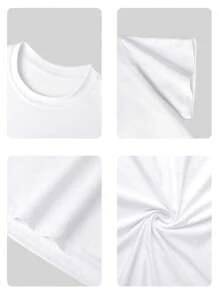 1 pieza Camiseta de manga corta con estampado de palmera blanca y puesta de sol, apta para niños y adolescentes, camiseta de verano, para estudiantes jóvenes