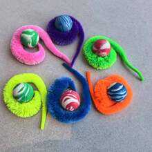 Elastic Ball Plush Caterpillar Shaped Cat Toy, Self-Playing Pet Toy