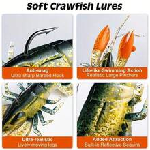 3pcs Soft Fishing Lure Crawfish Artificial Bait Shrimp Lobster Claw Fake Lure For Bass Trout Catfish Salmon Swimbait 7cm/12g - Multicolor - View 4