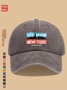 1 Stück "NEW YORK" Mütze mit witzigem Muster und NYC Skyline Grafik, modisches Design Hip-Hop, schwarze LKW Fahrer Mütze, atmungsaktiv & bequem, unisex Retro weiche Crown verstellbar Kappe, geeignet für alle Jahreszeiten, ideal als Geschenk für Stadtpatrioten, Outdoor Radfahren, Sport, Wandern, Angeln, Urlaub