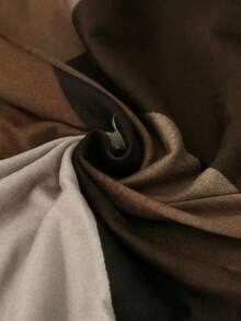1/4pcs Set High-End Coffee Color Leather Print Chair Cover, Elastic Chair Slipcover, Modern Polyester Fiber Chair Cover, Suitable For Hotel And Home Use - Brown - View 7