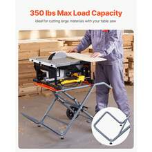 Portable Table Saw Stand, 350 Lbs Load Capacity, Rolling Foldable Table Saw Table With 8 Inches Rubber Wheels, Heavy Duty Construction, Easy Storage, Universal For Most Brands Of Table Saws - 350 cân Anh - Xem 5
