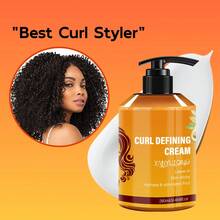 280ml Argan Oil Curl Defining Cream - Hydrating Styling Conditioner For All Hair Types | Enhances Shine, Boosts Volume | Ideal For Dry & Frizzy Hair (Frizz Control & Moisture Lock) - Orange - View 4
