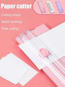 1 pièce Coupe-papier multifonctionnel A4 bidirectionnel, coupe-papier manuel portable avec règle, très adapté pour une utilisation dans les bureaux, les écoles et les salles d'étude