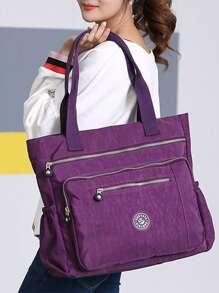 Bolso de tote de nailon para mujer, bolso de hombro multifunción, bolso de playa ligero de verano, bolsos bandolera de gran capacidad, bolsos de mano con múltiples bolsillos, para el campus, la biblioteca, los viajes, las vacaciones, el viaje diario, la oficina, las citas, las compras, la playa, el crucero, regalos de cumpleaños, regalos