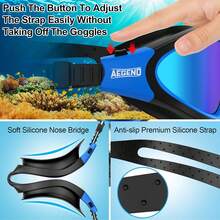 Aegend Polarized Swim Goggles, Swimming Goggles Anti-Glare Anti-Fog Adult - Mirror Blue - View 5