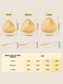 1 Pair Of Dual-Sided Adhesive Pads, Reusable Washable Lift Pads, Enlarged Invisible Triangular Bra Pads For Women'S Lingerie And Underwear Accessories - Wireless, Opaque Polyester, Hand Washable, Non-Woven Fabric, Customizable Accessories | Triangle Bra Pads | Opaque Fabric - Apricot - View 10