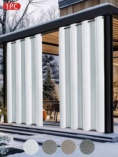 1 件纯色防水遮光窗帘，现代简约隔热窗帘，适用于户外、卧室、客厅装饰、秋季装饰、房间装饰