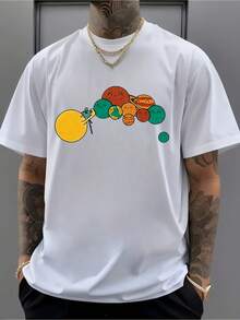 T-shirt estiva Sweet Planet, t-shirt da uomo con scollo tondo, 220 g/m², per l'estate, in puro cotone, maniche corte (1 pezzo)