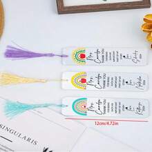 1pc Customized Personalized Acrylic Bookmark Content,End-Of-Year Gift For Teacher, School Enrollment Gifts, School Enrollment Gifts, School Introduction Gift, Back To School,First Day Of School Gift Idea,Cartoon Pattern, Teacher Appreciation Gifts Thank You Gifts For Women Acrylic Book Marks With Tassels For Book Lovers Teacher Tutorfruit Pattern - Tassel Bookmark - View 2