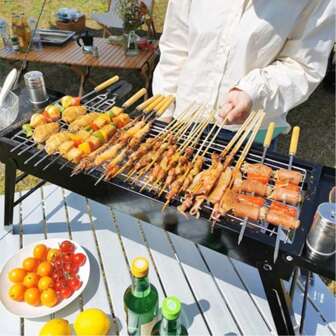 1 pezzo Grill portatile e pieghevole per barbecue all'aperto, campeggio, grigliate per giardino, casa, patio, feste, picnic, viaggi