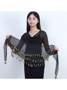 3-Layer Chiffon Belly Dance Waist Chain, Waist Wrap, Belly Dance Accessories - Multicolor - View 2