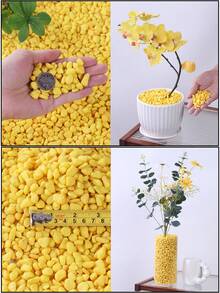 Non Natural Colored Decorative Stones Suitable For Gardens And Homes -0.6-0.9 Cm, Multi-Color Stones (Red, Green, Blue, Yellow, Pink, Mixed Colors) Suitable For Indoor Plants, Outdoor Landscapes, And Holiday Decorations - Perfect For Terraces, Potted Plants, Bathrooms, Aquariums, And Micro Landscapes, Holiday Decorations | Natural Appearance | Beauty, Garden Decorations