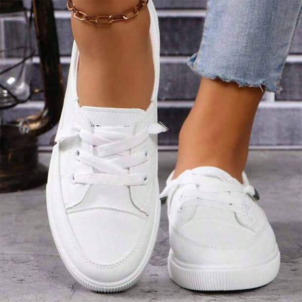 1 Coppia di Comode Scarpe Sportive e da all'aperto Casual in Pelle per Donna