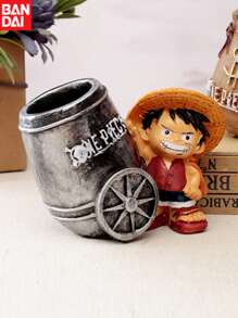 bandai Bandai One Piece Anime Integrated Resin Office Pen Holder, Stationery Desktop Pen Holder Action Doll, Large Capacity Multi Functional Desktop Stationery Storage Box, Cute Pencil Cup, Suitable For Office, School, Home And Art Supplies,Pencil Case,Pencil Pouch,School Bag