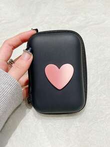 迷你数码收纳包 - 完美收纳U盘、硬盘、耳机等！EVA心形设计，防震拉链，适合收纳耳机、数据线、充电器等。居家、旅行、健身、露营、度假、日常使用、约会、节日、返校、假日旅行必备。 - 彩色 - 查看 7