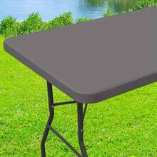 2 pezzi Tovaglia in tinta unita, nera/bianca/rossa/grigia/blu/blu navy, in poliestere elasticizzato - resistente alle pieghe, lavabile in lavatrice, telo da tavola rettangolare per picnic, feste, parco, campeggio e cucina - Multicolore - Visualizzare 15