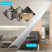 4 件 1.2 毫米厚方形亚克力镜面墙贴，适用于卧室、客厅、办公室、厨房、浴室、入口、舞蹈室、健身房、防碎可移除自粘亚克力镜、壁挂式全身梳妆镜，7.87x7.87 英寸