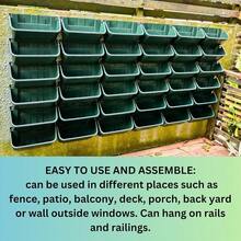 Maceta vertical para jardín, maceta de pared montada para patio y decoración exterior, maceta de plástico verde para plantas, verduras, frutas y hierbas para el balcón, soporte colgante para flores - 8 - Ver 6