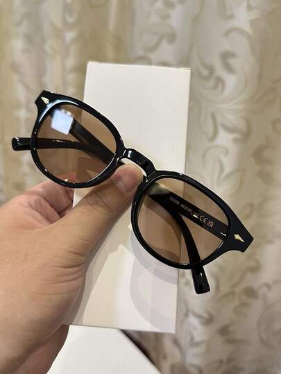 1副男女通用休闲复古方形小框黑色棕色时尚太阳镜，适合日常佩戴、夏季、海滩、装饰、街头风格