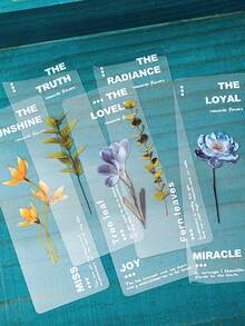 Plant Whisper 透明书签，6 件装天然植物标本书签夹，创意 DIY 文具，适合学生、学校奖励和小礼物 - PET bookmarks - 查看 10