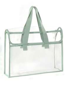 1pc Large-Capacity Portable Folder, Transparent Waterproof Hand-Held Bag, Handheld Expandable Folder, File Storage Bag Inserted Into Organizations, Office Supplies, Student File Bag School Supplies, School Supplies,Back To School