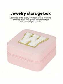 1 pièce Boîte de rangement à bijoux de voyage, cadeau pour femme, mini organiseur à bijoux, support pour colliers et boucles d'oreilles avec miroir, rose, accessoires de voyage essentiels, cadeau pour la fête des mères, pour les vacances à la plage, la collection de salle de bain, la collection de chambre à coucher, cadeau pour la fête des pères