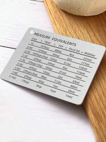 1pc Measurement Conversion Chart Refrigerator Magnet, Baking Measuring Cups Scale Plate Accessories Professional Kitchen Measurement Conversion Chart For Cups Best Gifts Birthday Graduation - Silver - View 4