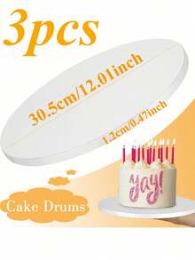 1/2/3/4pcs White/Gold 8/10/12 Inch Round Cake Boards, Thick Cardboard, Sturdy Cake Bases, Cake Platforms, Ideal For Baking DIY Cakes And Pastries, Home Kitchen Baking Supplies, Suitable For Holidays, Parties, Birthdays, Weddings, Valentine's Day, Easter, Back To School, Mother's Day, Summer, Halloween, Christmas - Multicolor - View 21