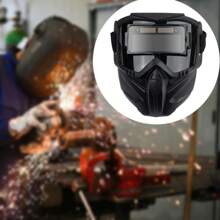 Automatic Dimming Full Face Welding Mask With Thermal Imaging Function, Split Breathable Design, High Temperature Resistance And Anti Glare Protection, Suitable For Industrial Auto Repair Welding Equipment