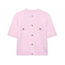 DEEKA Summer New Arrival Women's Fashion Minimalist Versatile Short Sleeve Knit Top - Pink - View 3