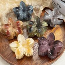 3pcs/6pcs New Colorful Plumeria Hair Clips, Retro Floral Side Grab, Half Grab, Ponytail Claw Hair Accessories For Women Hair Jaw Clip Hair Clamps Hair Clutch Hair Catcher Clip