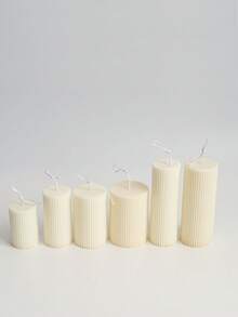DIY Striped Cylinder Cylindrical Candle Mold Flat Top Pinstripe Pillar Molds Plastic Acrylic Mould Candle Making Supplies Classical Column Wedding Home Decoration