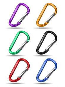 Customized 1-50pcs D-Shaped Spring Carabiners, Personalized Text Logo Aluminum Alloy Clips, Keychains For Outdoor Climbing Camping Hiking, Bag Charms - Multicolor D-shape - View 22