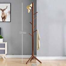Wooden Floor-Standing Coat Rack, Minimalist Design Clothes Hanger Stand For Bedroom, Dorm, Home, Office - Multicolor - View 4