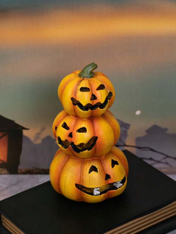 1pc Halloween Scene Party Resin Smiling Pumpkin Decor Ornament