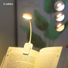 1 pieza Luz de lectura, modelo con LED blanco a batería/modelo recargable, luz nocturna de lectura portátil con pinza, muy adecuada para mesilla de noche, estudio, lectura, oficina e iluminación complementaria
