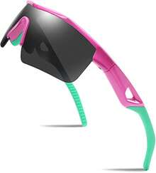 FEISEDY Gafas de sol deportivas polarizadas para niños y niñas TR90 marco niños adolescentes ciclismo lentes de sol B2454 - Blanco-azul - Ver 16