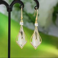 1 Paar elegante geometrische Diamant-Anhänger Ohrringe für Damen, geeignet für den täglichen Gebrauch, Partys, Feste und formelle Anlässe