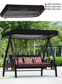 1pc 210D Oxford Cloth Outdoor Patio Swing Canopy Cover, 4-Season Sunshade For 3 Person Hanging Chair, Available In 3 Sizes
