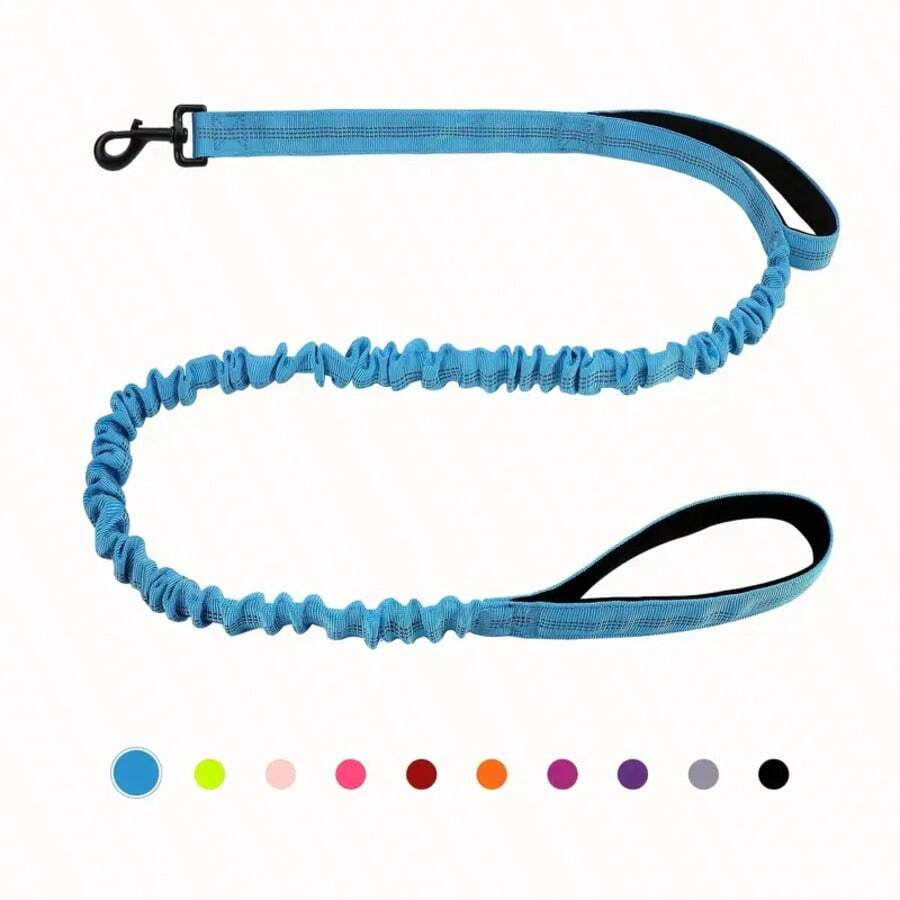 Heavy Duty Bungee Dog Leash, 5-Foot Shock Absorbing Polyester Lead With Dual Padded Handles, Adjustable Waist And Secure Buckle - Available In Multiple Colors For Enhanced Training And Comfort - Multicolor - View 1