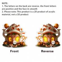1pc Halloween Pendant Creative Pumpkin House Shape Bag Key Car Rearview Mirror Decoration Decoration Home Decor A Perfect Gift For Friends And Family.