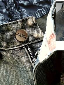 Men's Denim Shorts Summer Ripped Patch Men's Mid-Length Slim Fit Straight Ripped Men's Pants European And American Style - Nostalgic Blue - View 3