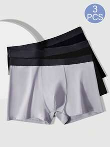 3 Packs Men's Boxer Shorts, High-Quality Fabric Boxer Shorts, Paired With Black Waistline Boxer Shorts, Comfortable, Soft And Elastic Underwear, Sports Pants And Men's Fashionable Boxing Shorts, Suitable For All Men - Multicolor - View 2