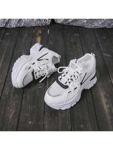 2024 New Plus Size Mesh Chunky Sneakers For Women, Height-Increasing, Best-Selling Casual Sports Shoes - Black - View 5