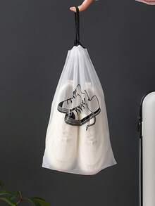 5/10pcs Clear Travel Shoe Bags With Drawstring Closure - 16.9x11.4 Inch Large Portable Shoe Storage Organizers For Men & Women, Durable Plastic Shoecases For Airplane, Train, Hotel Travel Essentials, Shoes Organizer Storage Travel Organizer Drawstring Shoes Pouch Shoes Cover Dust-Proof For Women Packing Cubes Cruise Essentials Vacation Essentials - Multicolor - View 6