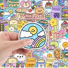 50PCS Sparkling Little Expression Stickers Vinyl Aesthetics Stickers Scrapbooking, Diary, Bumper, Skateboard, Water Bottle, Cartoon, Hard Hat, Car Stickers And Decals - Multicolor - View 2